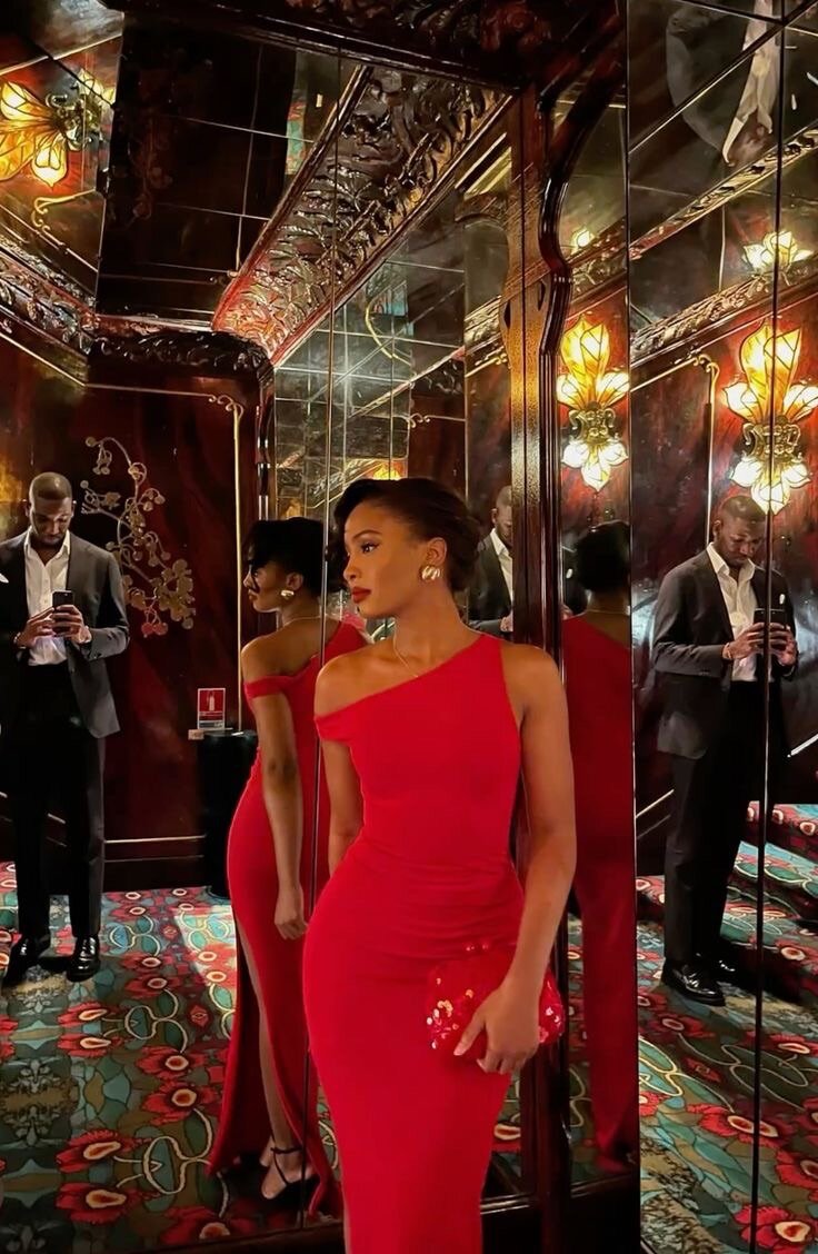 Robe Rouge Élégante Soirée