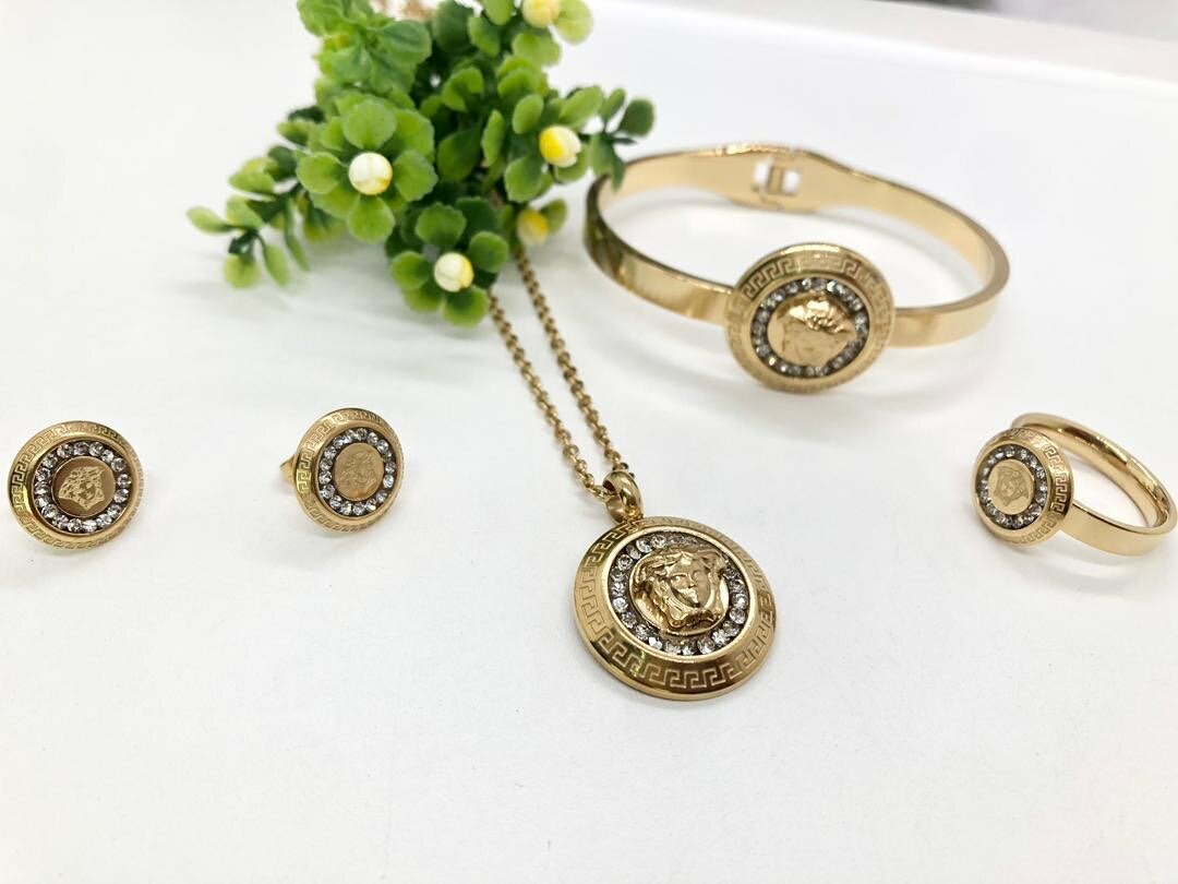 Ensemble Bijoux Médaillon Doré