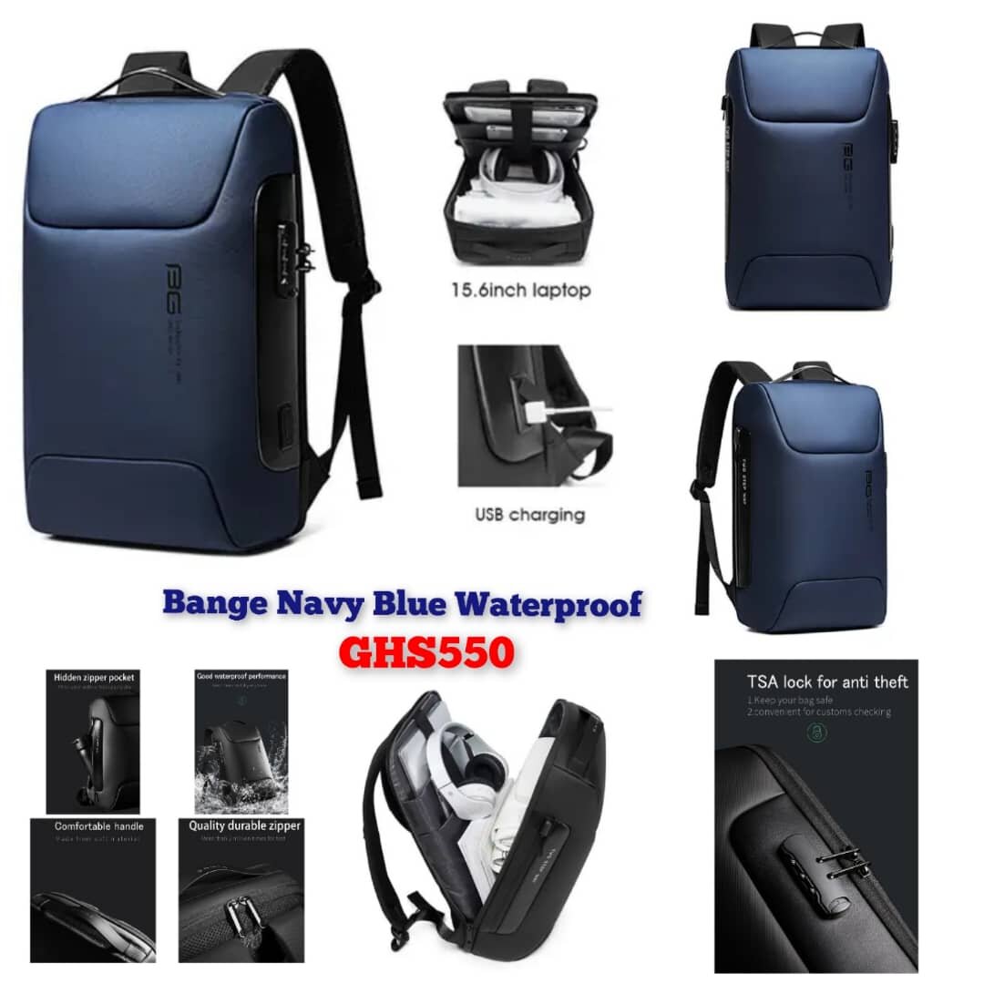 Bange Navy Blue Waterproof Backpack