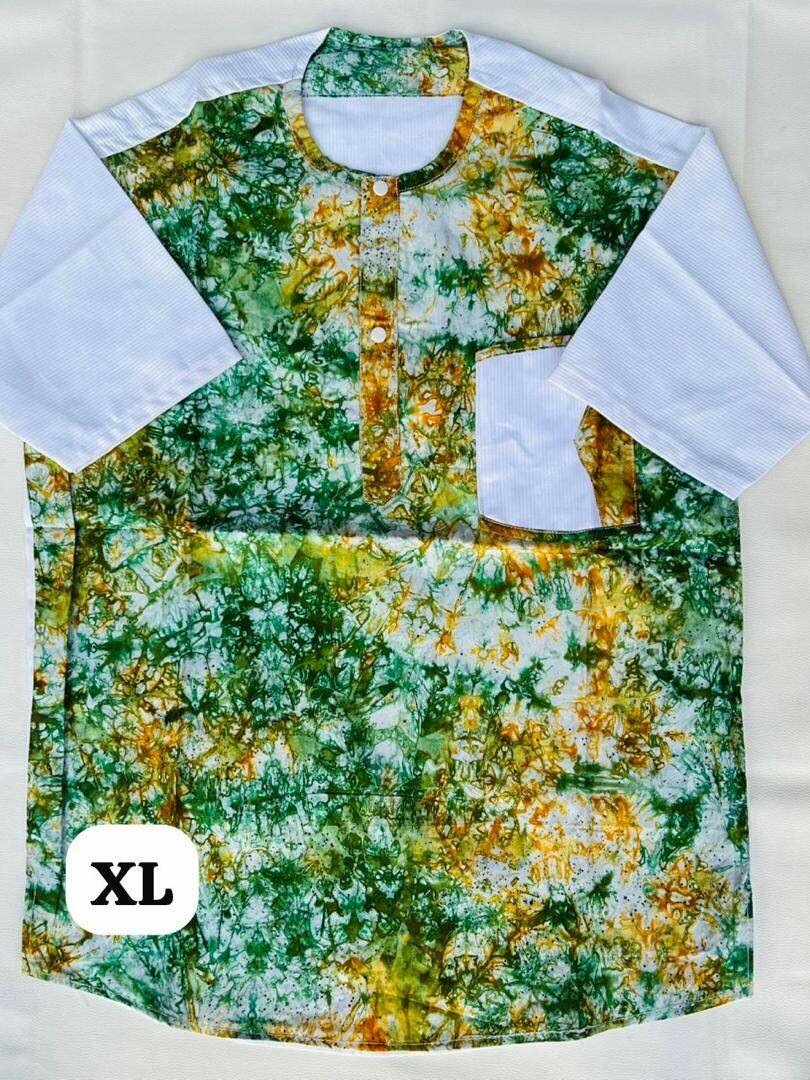 Chemise ethnique XL en tissus colorés