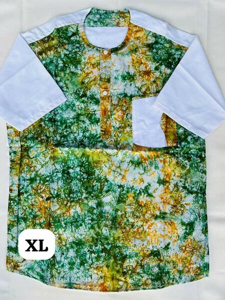 Chemise ethnique XL en tissus colorés