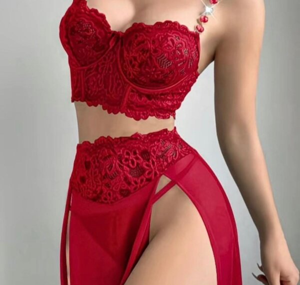 Ensemble Lingerie Rouge Dentelle