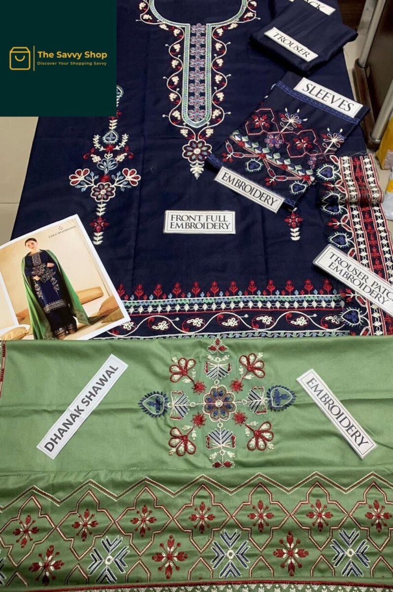 3 piece unstitched embroidered suit