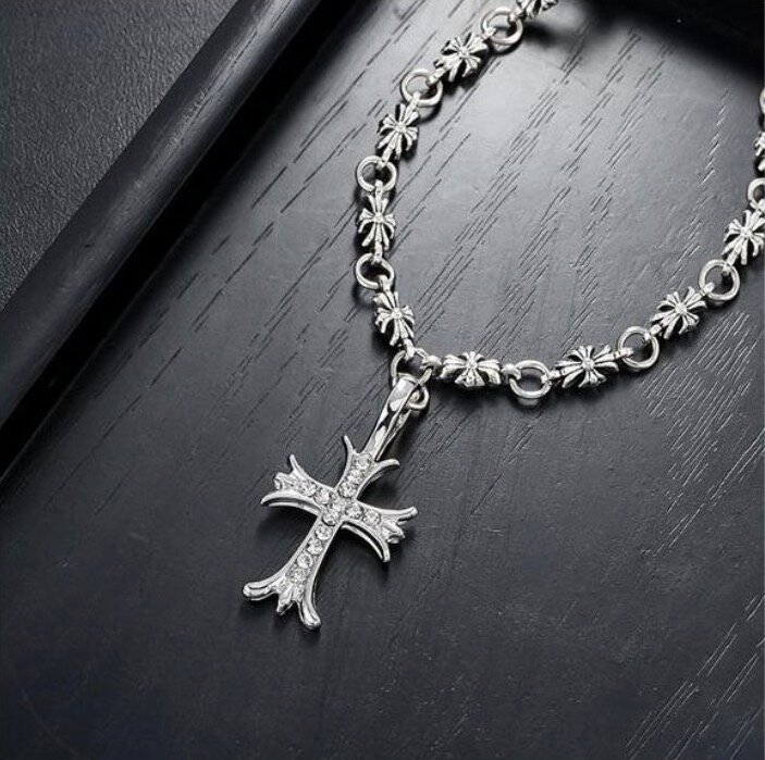 Collier croix chrome heart