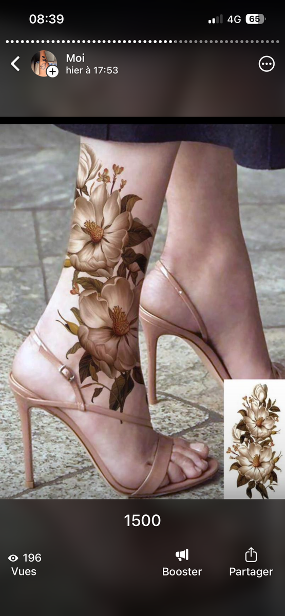 Tatouages Temporaires Fleuris