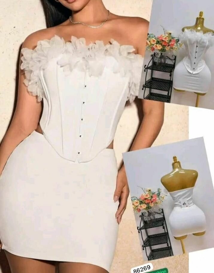 Robe bustier à volants