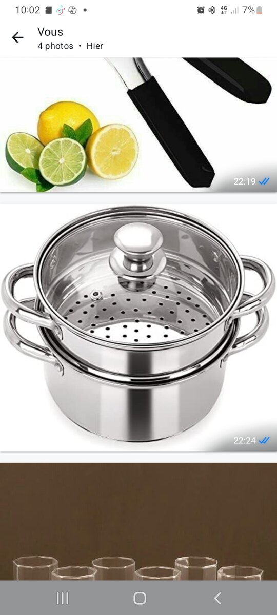 Cuit-vapeur inox avec couvercle