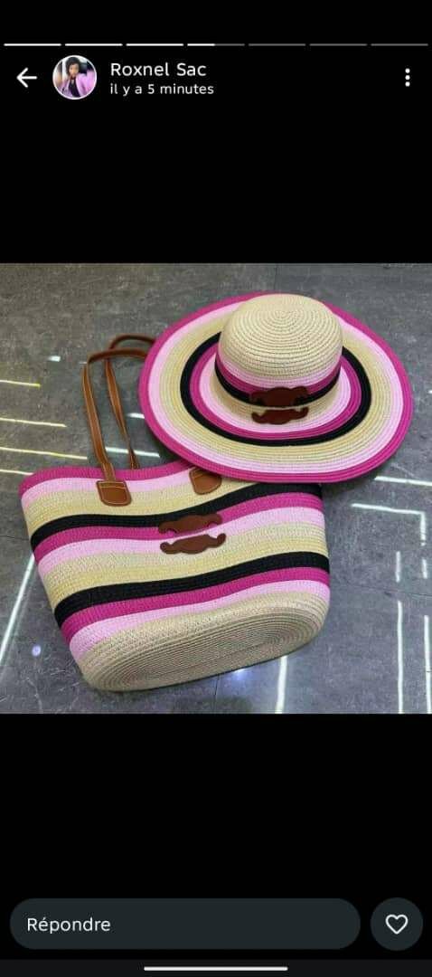Ensemble chapeau et sac plage