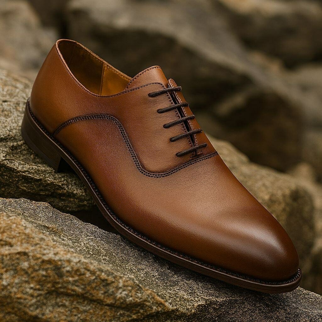 Chaussures habillées en cuir brun