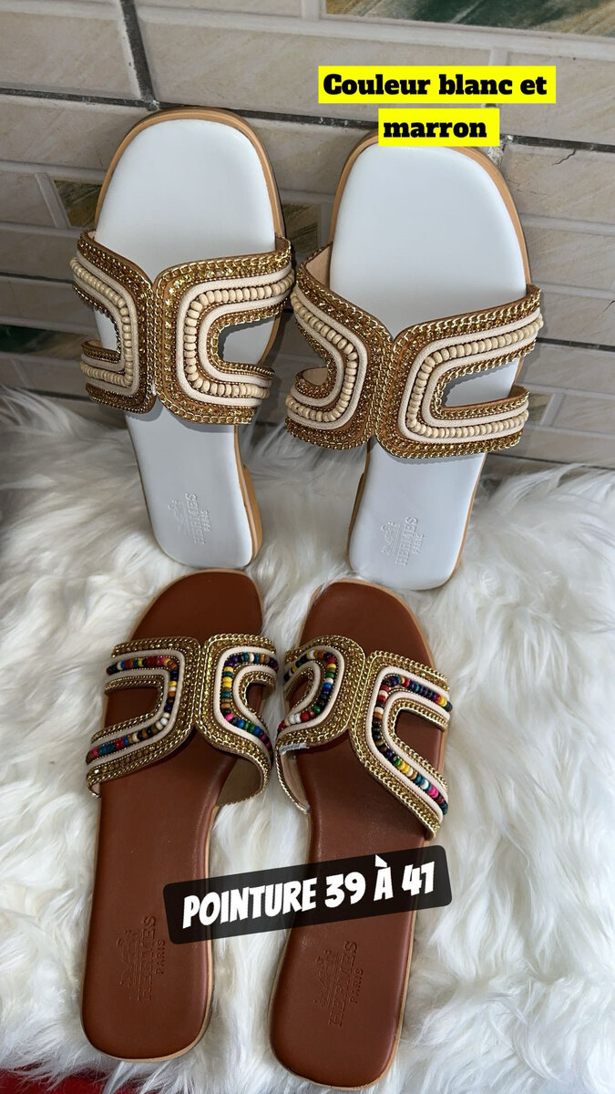 Sandales élégantes femme perles