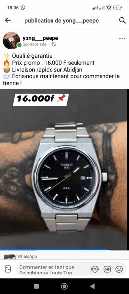 Montre en acier inoxydable