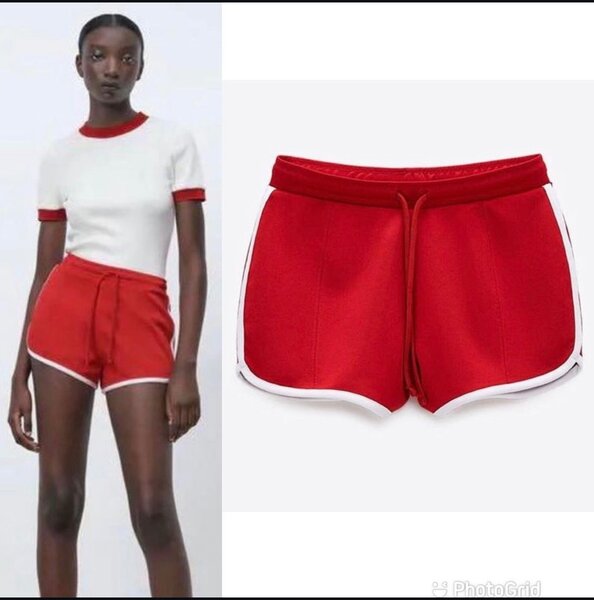 Zara red shorts.