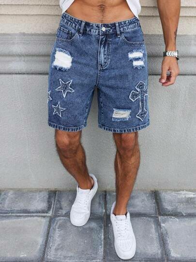 Shorts en jean déchirés homme