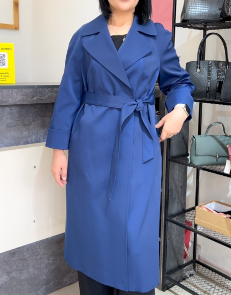 Женское пальто синее
