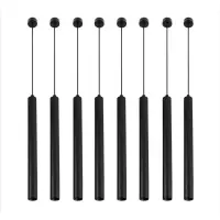 Modern Pendant Lights Long Tube Black