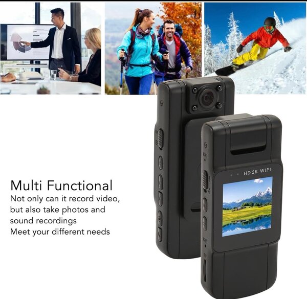 Caméra Corporelle Vidéo HD 4K avec Support Magnétique