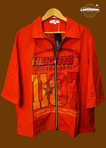 Veste orange rétro unisexe