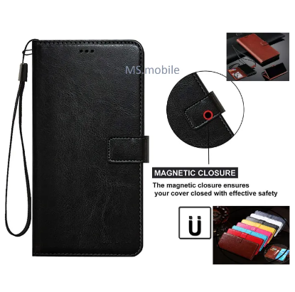 Vivo_Y35 Case, Premium PU Leather Magnetic Shockproof Book Stand Folio Flip Wallet Case Cover with Card Holder