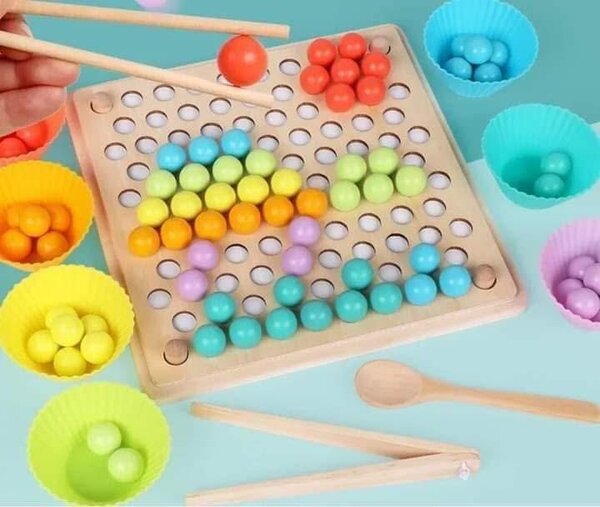 Jeu Montessori Billes Colorées