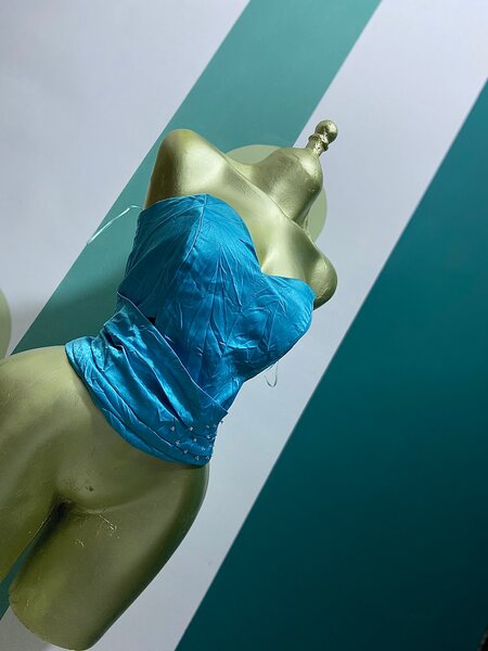 Corset bustier bleu élégant