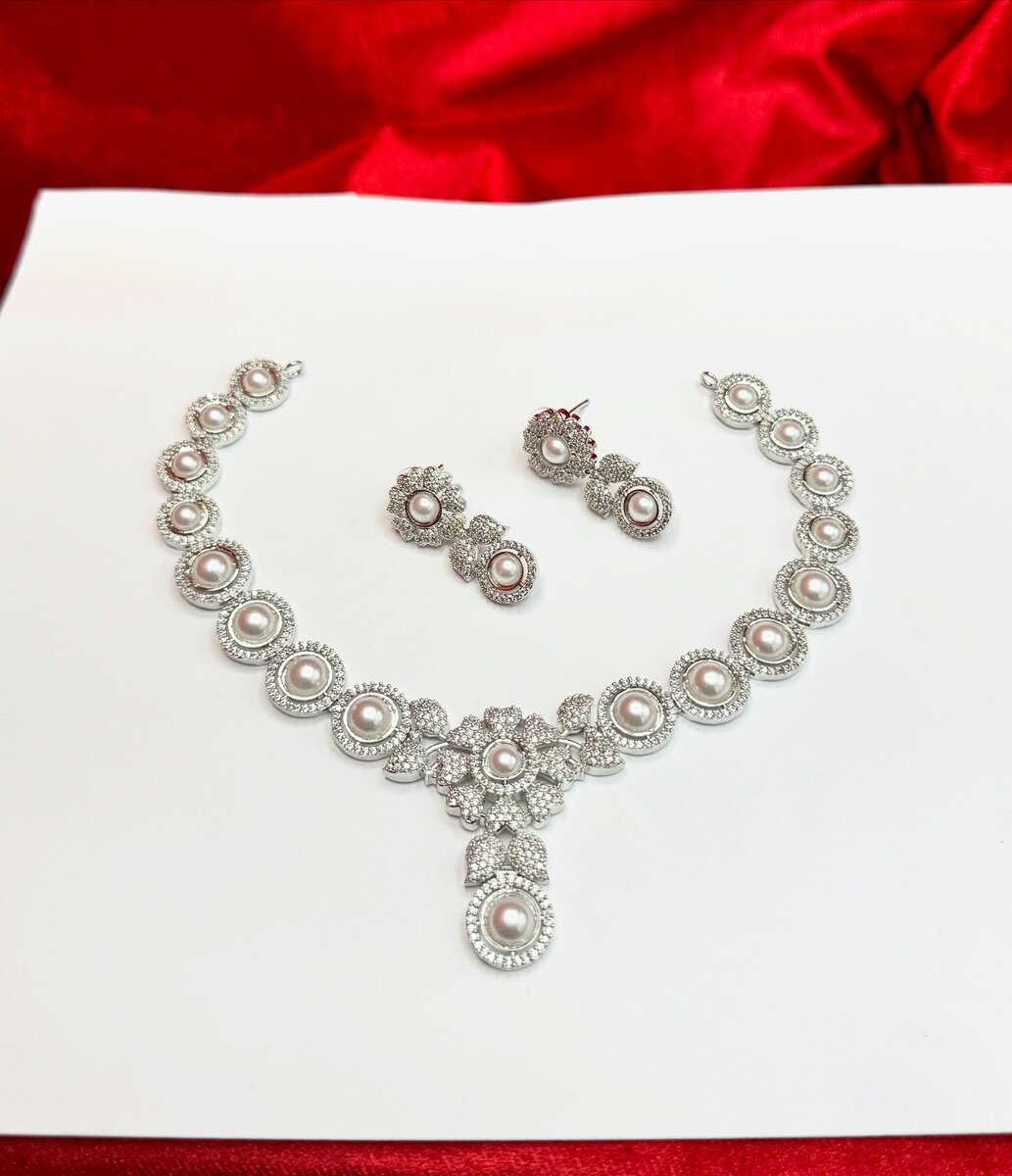 American Diamond 1 karat Necklace set