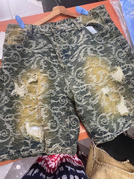 Shorts en jean rétro usés