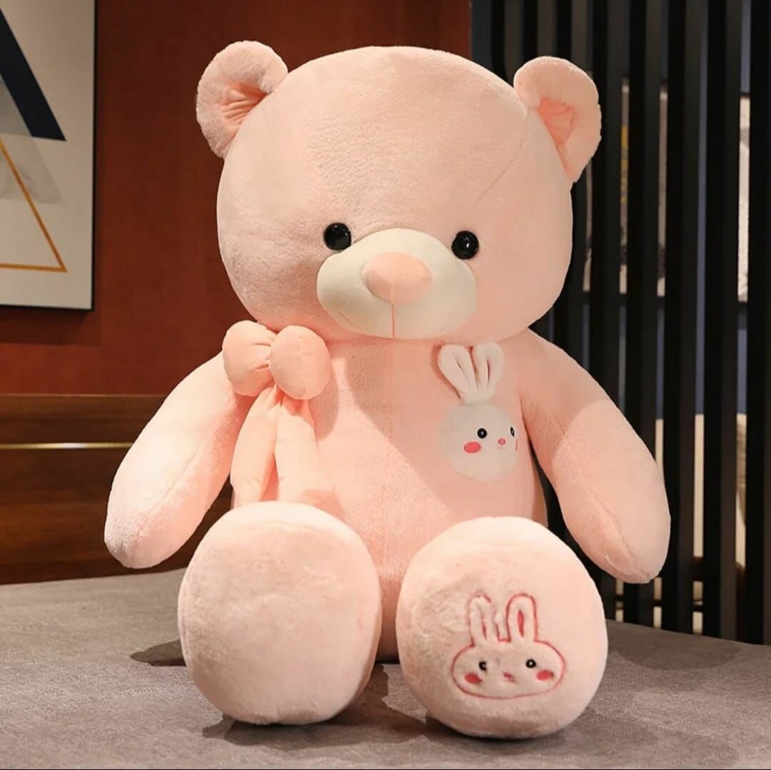 Ours en peluche rose 80Cm
