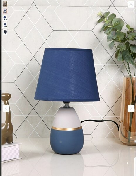 Abat-jour blanc bleu