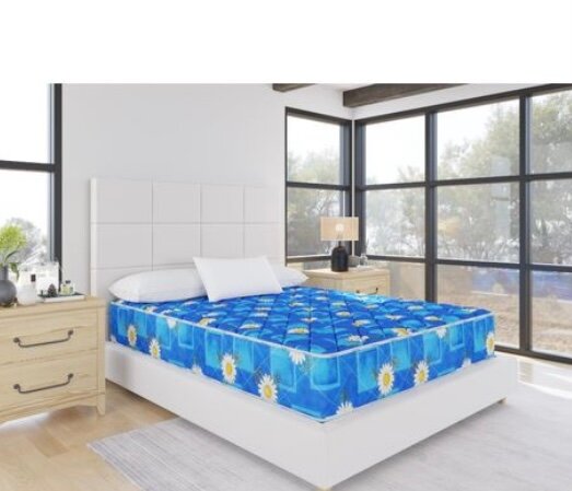 Matelas imprimé fleurs bleu