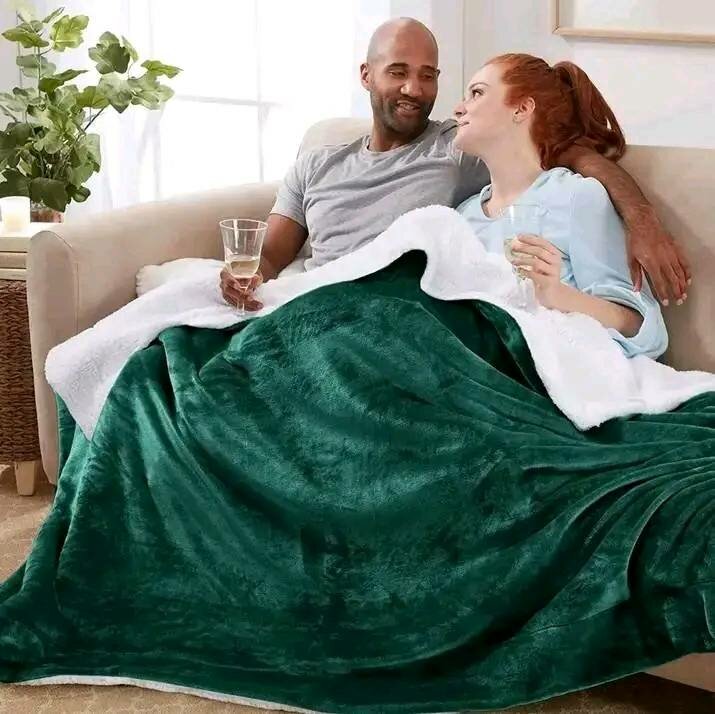 Fleece green blanket