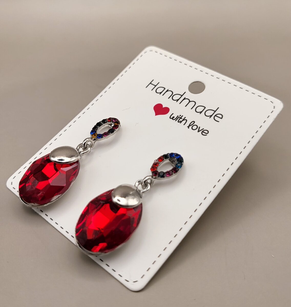 Red stone earrings