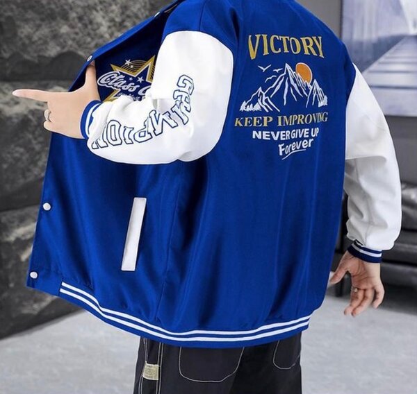 Blouson Varsity Bleu Homme