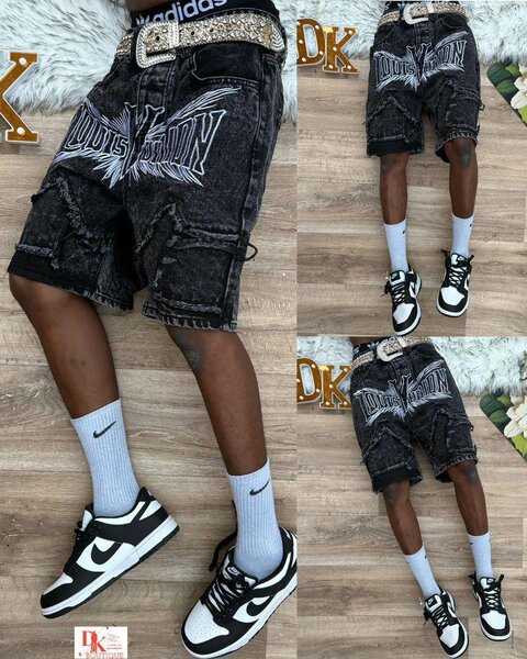 Shorts en jean délavé homme