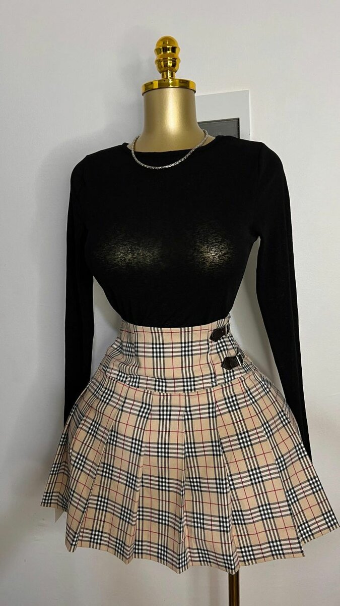 Jupe plissée à carreaux