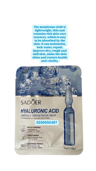 Hyaluronic acid ampoule serum face mask