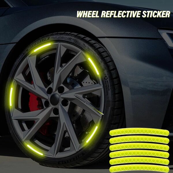 20 Pcs Car Wheel Hub Reflective Sticker Tire Rim Reflective
