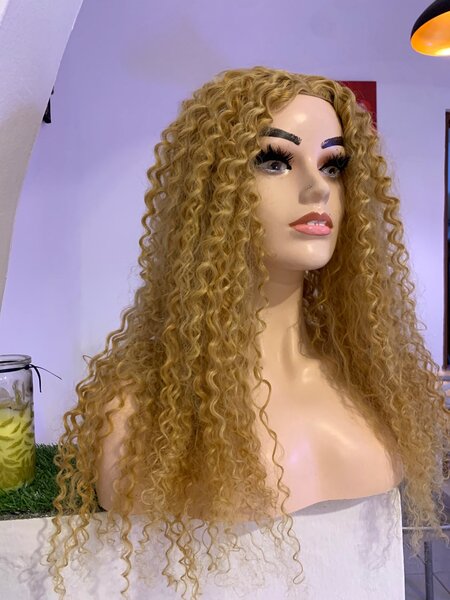 Gold curls Wigcap