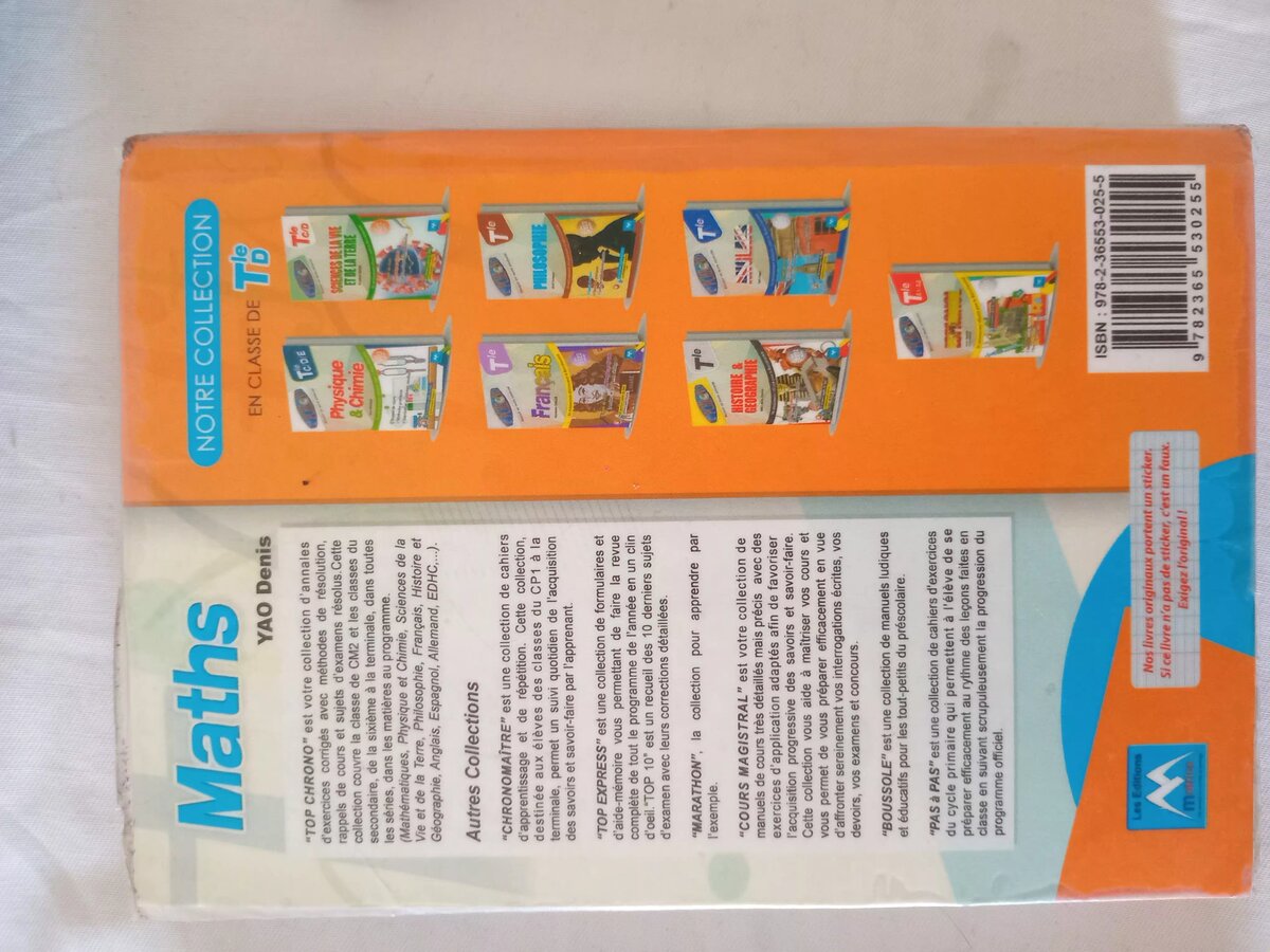 Livre de Mathématiques Tle D