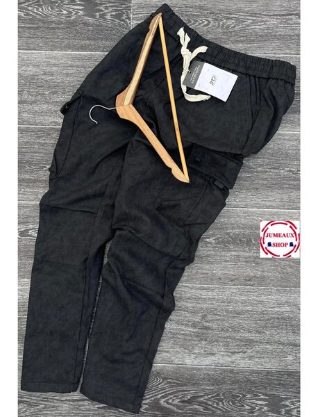 Pantalon cargo noir homme