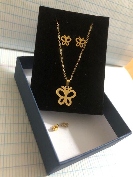 Ensemble Bijoux Papillon Or