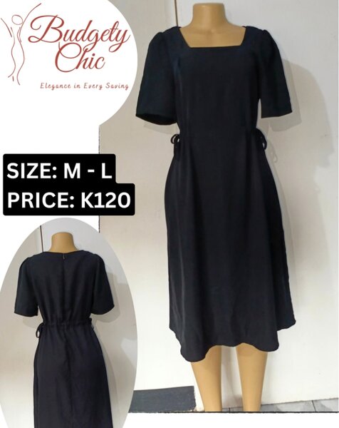 Chic women's dress color black  size: m-l