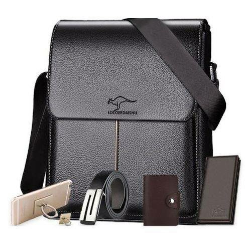 Sacoche en Cuir Noir Homme