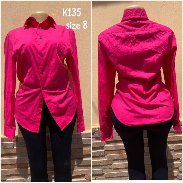 Hot pink shirt size 8