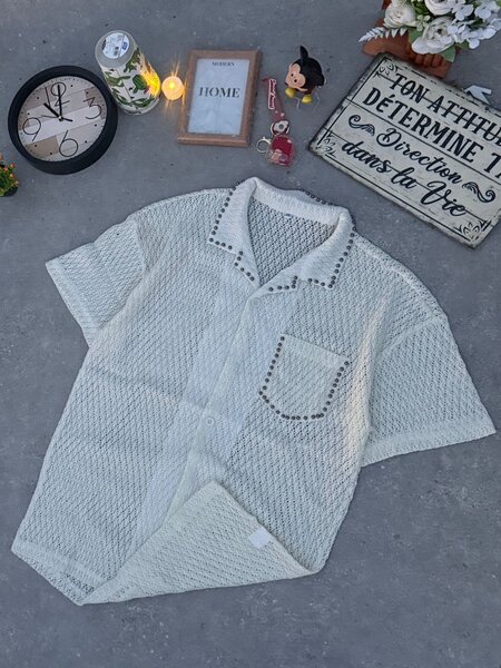 Chemise en crochet blanc