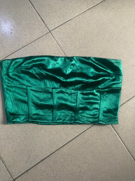 Top bustier satiné vert