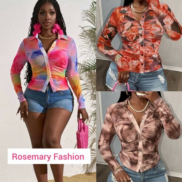 Mesh tops with buttons