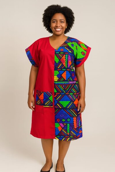 Robe ethnique avec motifs colorés