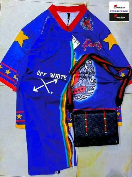 Ensemble homme - T-shirt, jean et sac à main