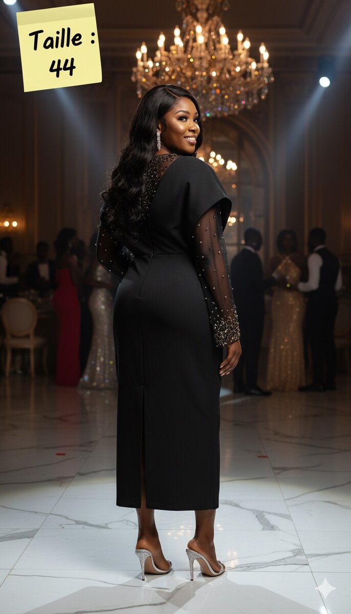 Robe élégante noire soirée