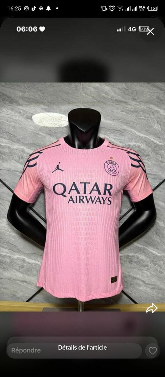 Maillot PSG rose